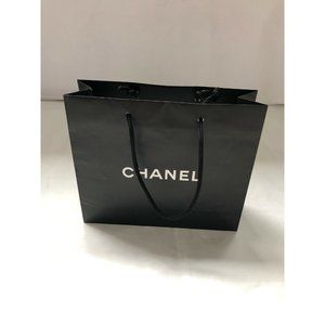 Chanel Paper Shopping Bag Reusable Black 7.2" x 8.4" x 2.6"
